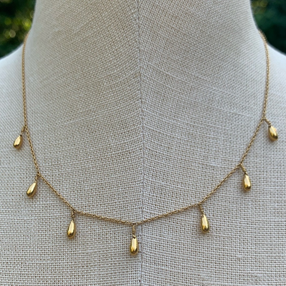 Beaded Teardrop Fringe Necklace - Picture 6 of 13